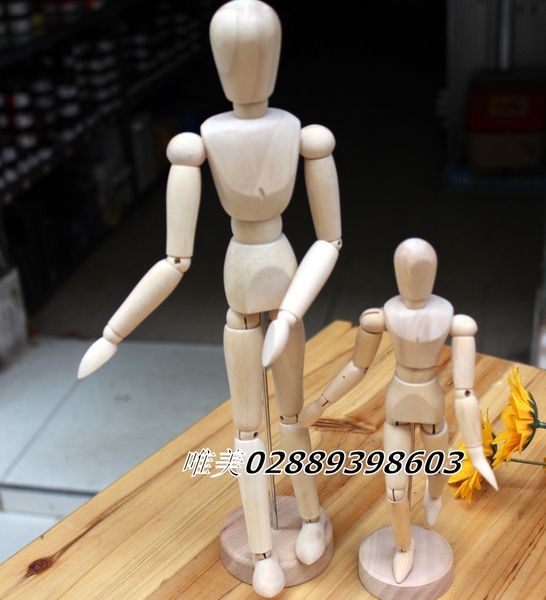 木头人30cm/20cm实木制素描漫画用木偶关节手木人模型