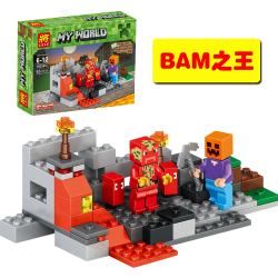 博乐将牌我的世界积木人偶minecaft拼装玩具史