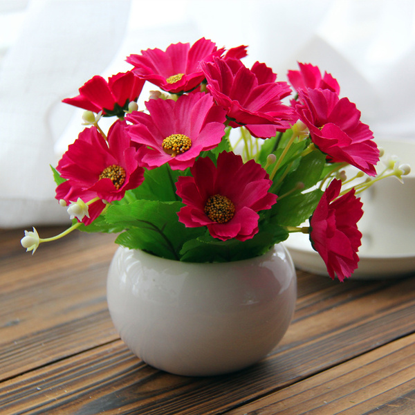 包郵歐式假花仿真花套裝裝飾花餐桌客廳茶幾擺件放插花絹花小盆栽