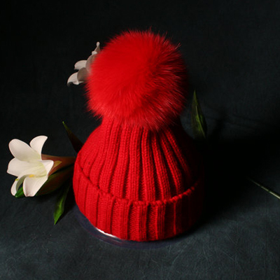 Фокс меха мяч шляпа для мужчин и женщин пара пункта отцовства ово мяч вязаная шапка осенью и зимой теплый меховой шляпе моды
