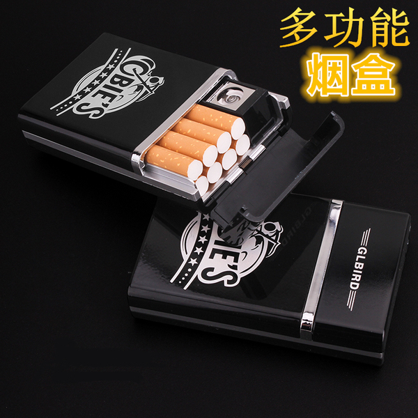 创意烟盒8-20支装 超薄自动弹烟高档商务男女迷你充电