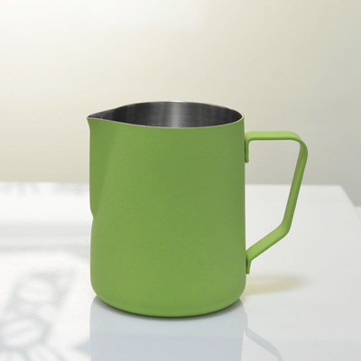 苹果绿喷塑亚光拉花杯350cc/600cc/拉花缸奶缸/意式咖啡机专用