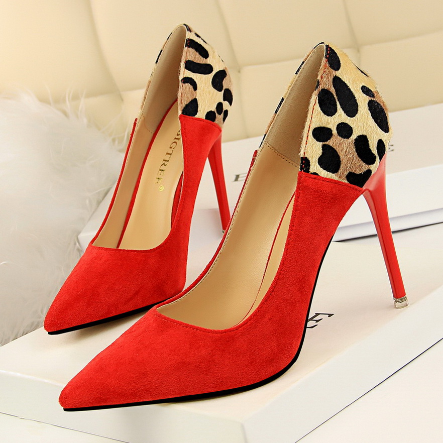 1717-2 in Europe and the wind for women’s shoes high heel with shallow mouth pointed sexy nightclub show thin suede colo