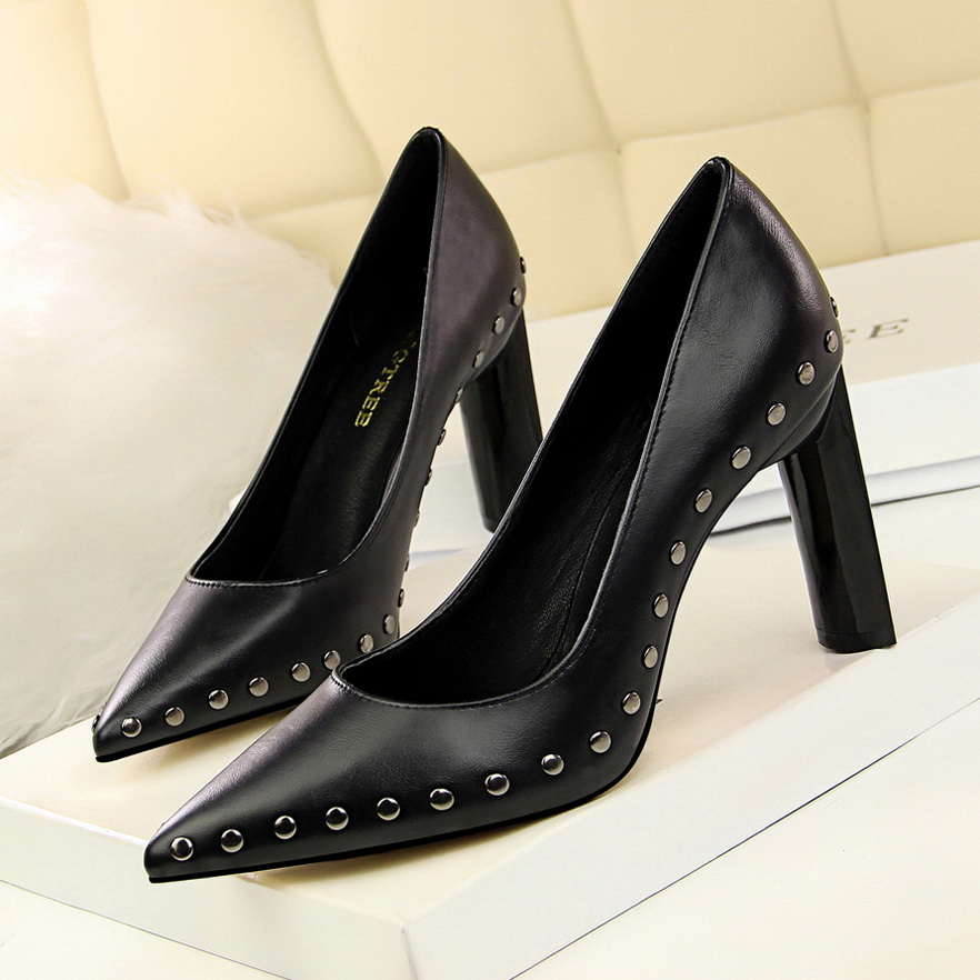 122-2 the European and American wind sexy rock club high heels for women's shoes with thick with metal with shallow
