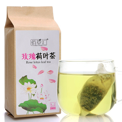 标题优化:粉红玫瑰花荷叶 四季适用茶叶 高档养生优质袋装 袋泡茶 养颜茶