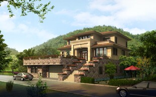 一层别墅自建房设计 新农村住宅 别墅图纸带效果图 农村房屋设计