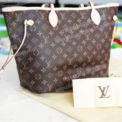 法国专柜代购 lv neverfull 中号 老花 购物袋 女包 m40156