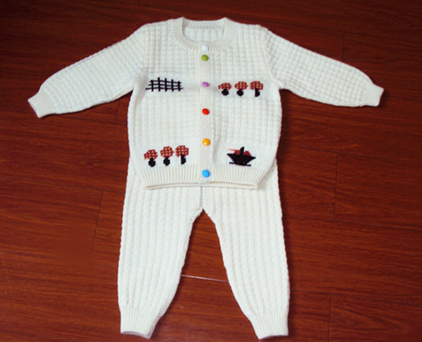 春秋宝宝毛衣儿童毛衣开衫婴儿毛衣套装手工编织1-2周岁生日礼品