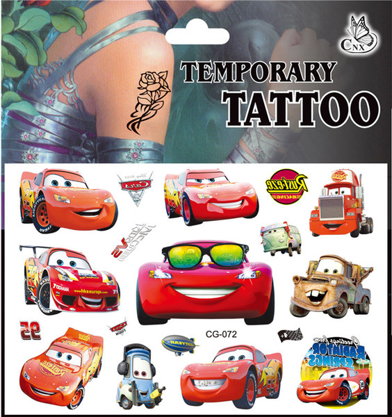 全场满15包邮 环保安全 防水纹身贴纸 汽车总动员 儿童卡通