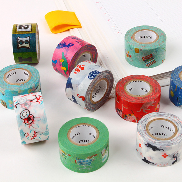 日本mark's和纸胶带 自然主题图案 彩虹热气球手帐装饰手作胶带