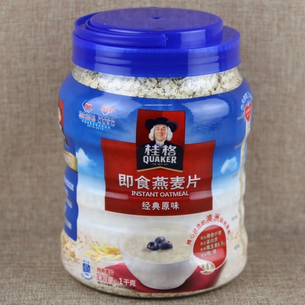 quaker桂格即食燕麦片经典原味 1kg/罐营养早餐 2罐江浙沪皖包邮