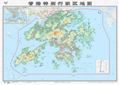 香港特别行政区地图2015版高清折叠贴图全彩