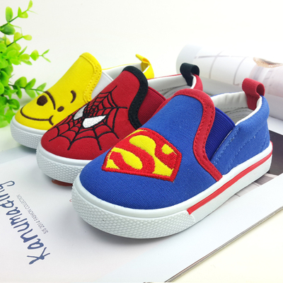 天姿童年 男女小童超人蝙蝠侠帆布鞋 软底单鞋 宝宝学步鞋1-4岁