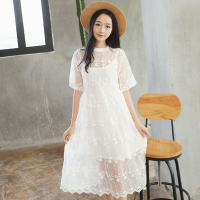 标题优化:2015夏季新款正品纺连衣裙波西米亚大摆长裙女韩国显瘦潮流时尚