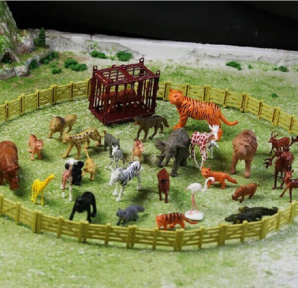 儿童森林野生动物园套装 犀牛河马狮子大象早教认知仿真模型玩具-淘宝