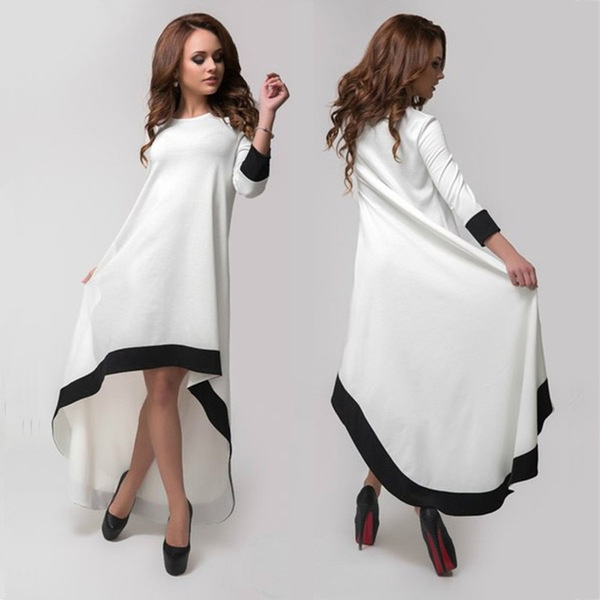 2015 Women white solid Dresses Casual Party maxi Dress