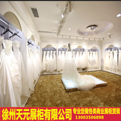 天元婚纱晚礼服展柜烤漆西装展示柜定做木质影楼女装男装陈列柜