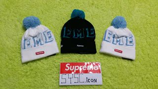 【现货】Supreme New Era Banner Beanie 绒球冷帽