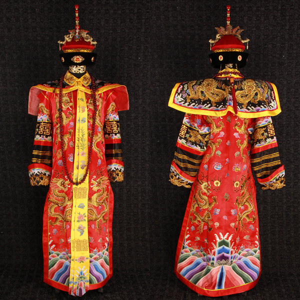 金霓影视古装喜服大红婚服清朝皇后皇帝中式婚礼古代清朝皇后服装