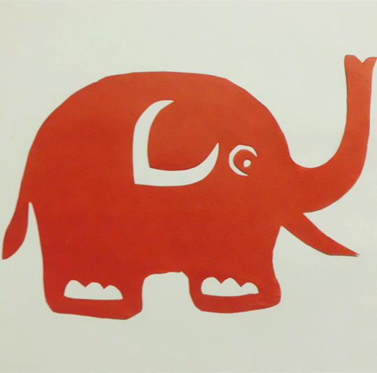 剪纸画作品纯手工 学生简单可爱动物双面红宣纸剪刻 中国民间艺术