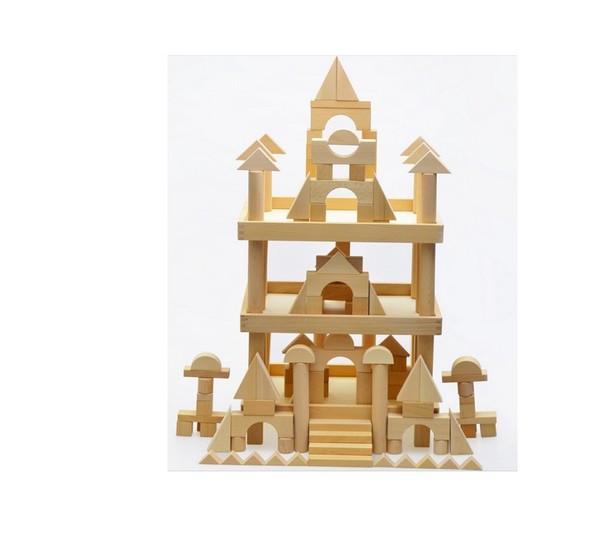 原色实心180粒超大型原木建筑积木 幼儿园搭建玩具 木制儿童玩具