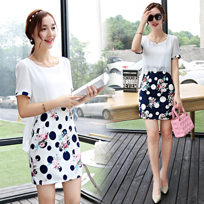 标题优化:2015夏季新款韩版短袖雪纺圆点连衣裙