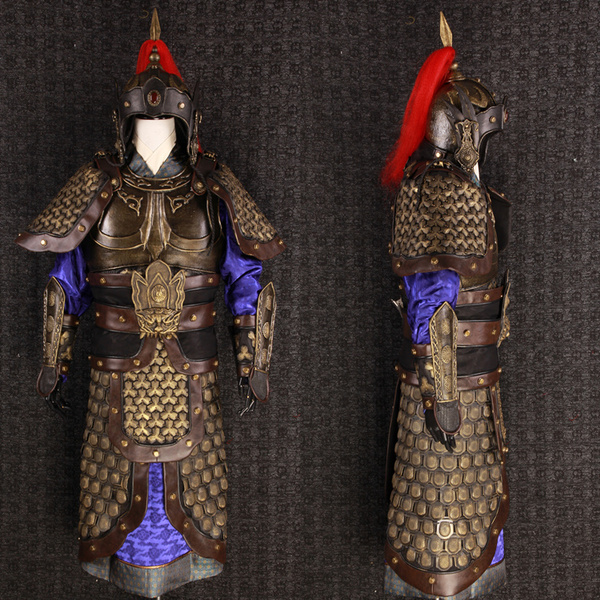 金霓影视古装铠甲中国古代将军士兵盔甲可穿三国元帅将军战袍服装