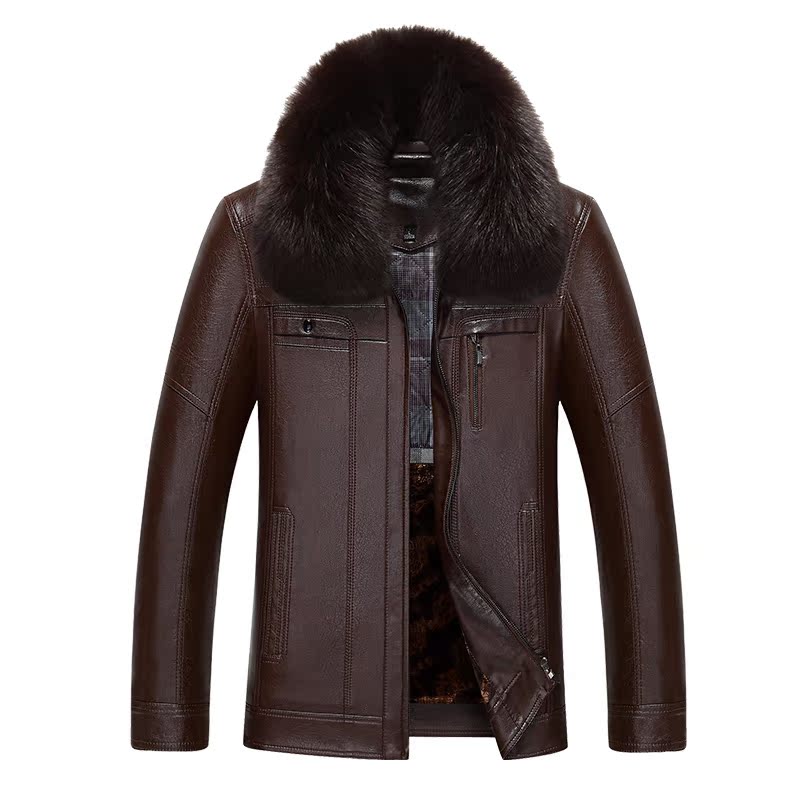 Купить Одежда из кожи Бренд осень и зима среднего возраста толстые ...