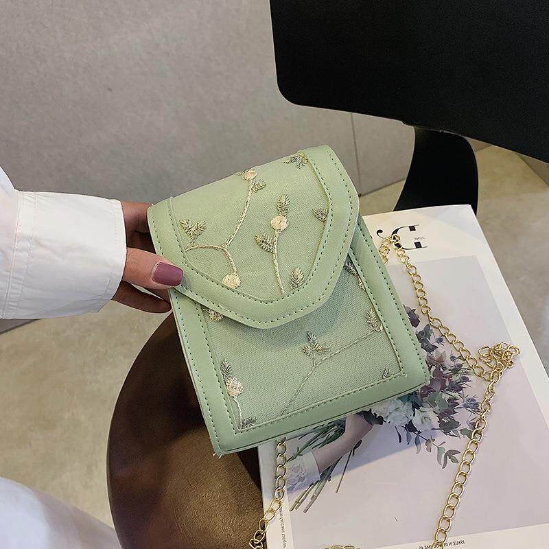 กระเป๋า 迷你小包女2020新款夏天清新时尚蕾丝小方包高级感洋气斜挎链条包  