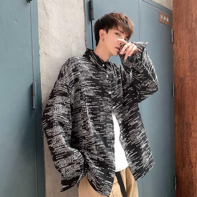 manches longues nouveau chemise veste 2019 shirt hommes bf tendance lâche port de vent loisirs printemps-été beau pouces shirt manches longues nouveau chemise veste 2019 shirt hommes bf tendance lâche port de vent loisirs printemps-été beau pouces shirt