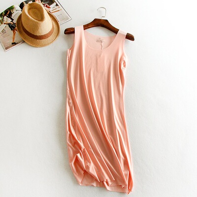 女夏薄款冰丝无痕防走光防透内搭修身吊带长款打底裙连衣裙内衬裙-淘宝网