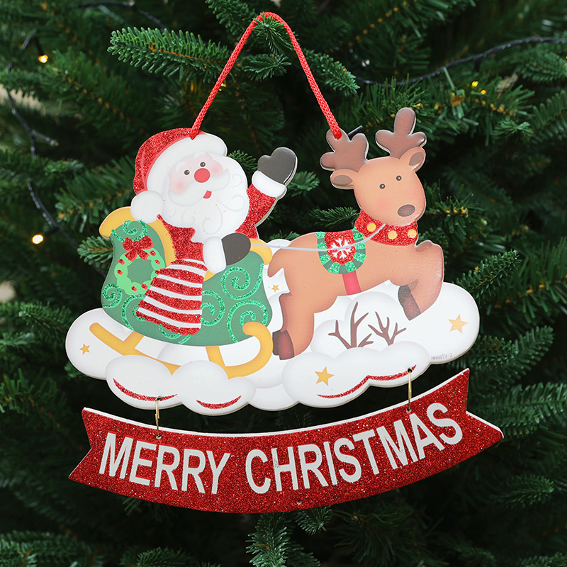 shiny santa snowman letter hanging cistmas tree decoration door pte cistmas hanging pendant