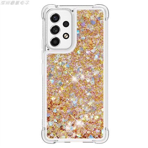 Transparent Clear Quicksand Girls Airbag Corner Protection Glitter Bling A13 5G, A23 5G, A33 5G, A53 5G, A73 5G Samsung Phone