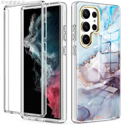 Marble Pattern Silicone TPU Tough Shockproof S23, S23 Plus, S23 Ultra Samsung Phone Case