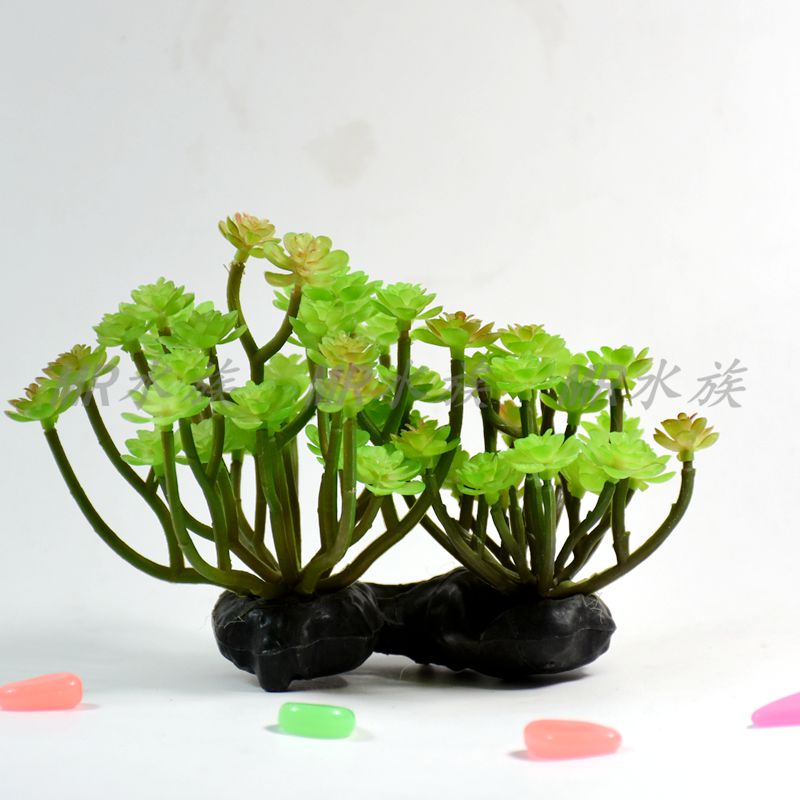 New Fish Tank Simulation Aquatic Plants Succulent Plant Micro Landscape Bonsai Landscape Imitative Tree Plastic Fake Grass Free Shipping