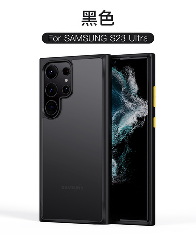 Black — OHLA Tough Shockproof Transparent Clear S23, S23 Plus, S23 Ultra Samsung Phone Case