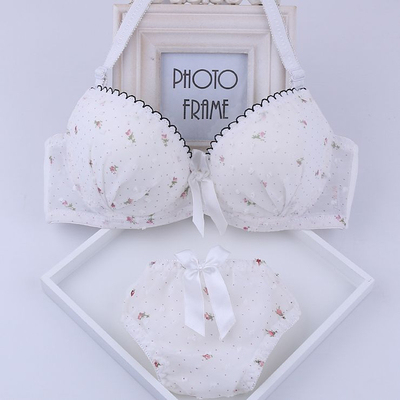 日系可爱少女小清新高中大学生薄款有钢圈文胸罩调整型内衣女套装-淘宝网