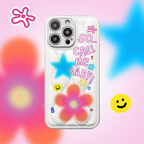 So Call Me Baby New Girls Puffy Puffer Down Flower Power 14, 13, 12 iPhone Case