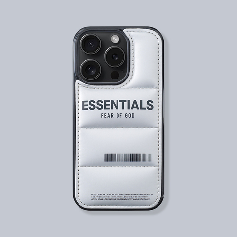 Silver — New FOG Essentials Puffy Puffer Down Jacket 15, 14, 13, 12 iPhone Case