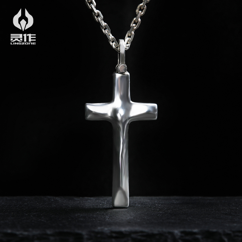Silver Spirit в качестве «опекуна» S925 стерлингов серебряного креста кулон оригинальных ручных работы персонализированных ожерелья ретро Изображение 1 Silver Spirit в качестве «опекуна» S925 стерлингов серебряного креста кулон оригинальных ручных работы персонализированных ожерелья ретро Изображение 1