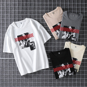 2019春季新品夏季短袖T恤男士上衣服宽松半袖韩版五分袖潮流