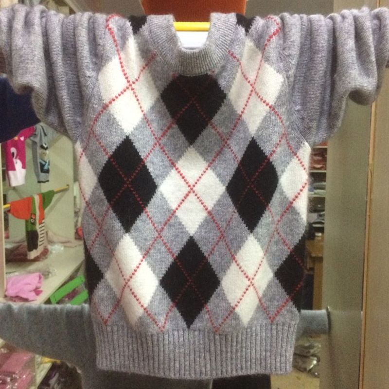 新款童裝秋鼕兒童羊絨衫男童圓領套頭毛衣加厚寶寶羊毛衫針織線衣