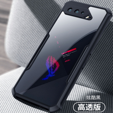 Black — Transparent Clear Heatsink Heat Dissipation Airbag Corner Protection Tough Shockproof Rog Phone 6, Rog Phone 6 Pro