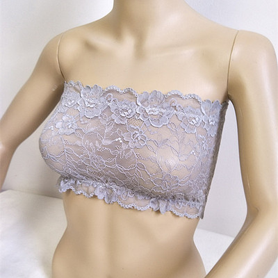 包邮惠馨堂透明透气灰色抹胸纯蕾丝无内衬性感抹胸防走光短款裹胸-淘宝网