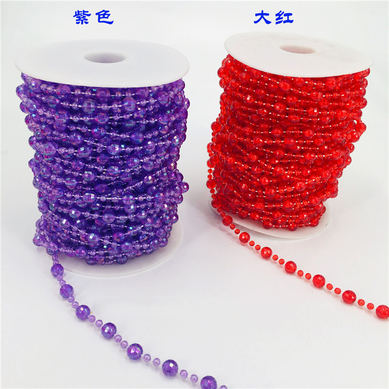 Wholesale Bead Curtain Imitation Crystal Acrylic Wedding Road Lead Transparent AB Color 8 + 4mm Earth Beads Wired Bead Necklace