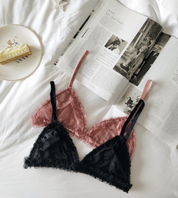 hey beau Emma bralette 法式软杯内衣 网纱三角杯无钢圈文胸-淘宝网