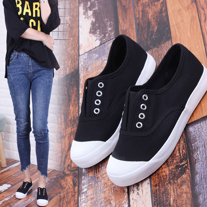 noir chaussures de toile joker loisirs femmes chaussures plates confortable et respirante chaussures version coréenne de pédale d'paresseux chaussures de noir chaussures de toile joker loisirs femmes chaussures plates confortable et respirante chaussures version coréenne de pédale d'paresseux chaussures de