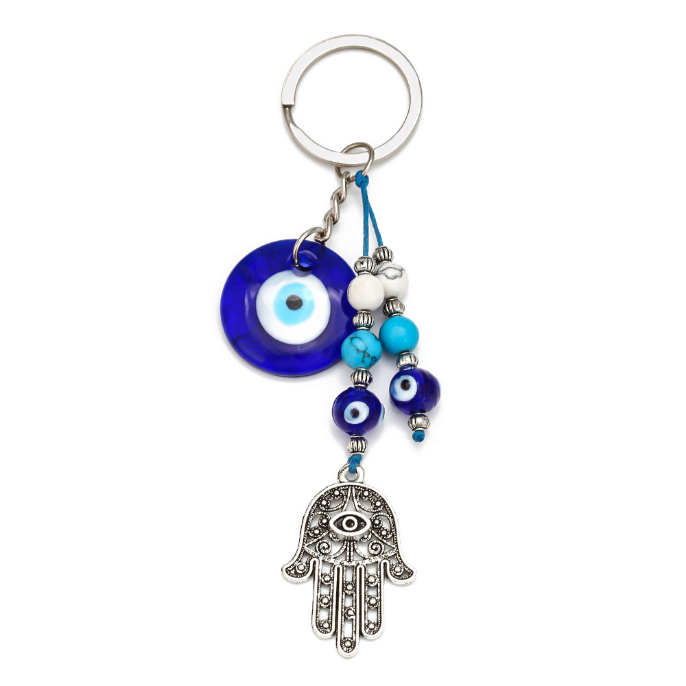 European and American Devil's Eye Palm Keychain Retro Popular Car Ornaments Pendant Bag Accessories Jewelry Pendant