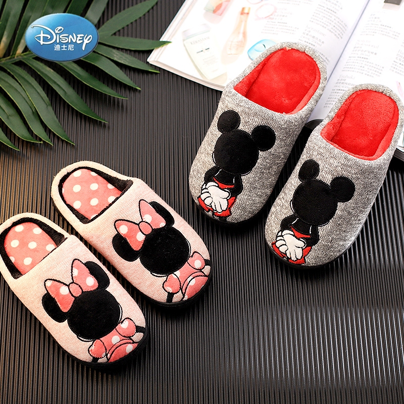 迪士尼鼕季保暖棉拖鞋