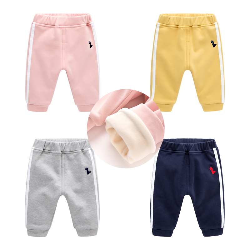 兒童加絨褲鼕季 女寶寶運動褲加厚0-1-3歲男童棉褲 嬰兒褲子鼕裝